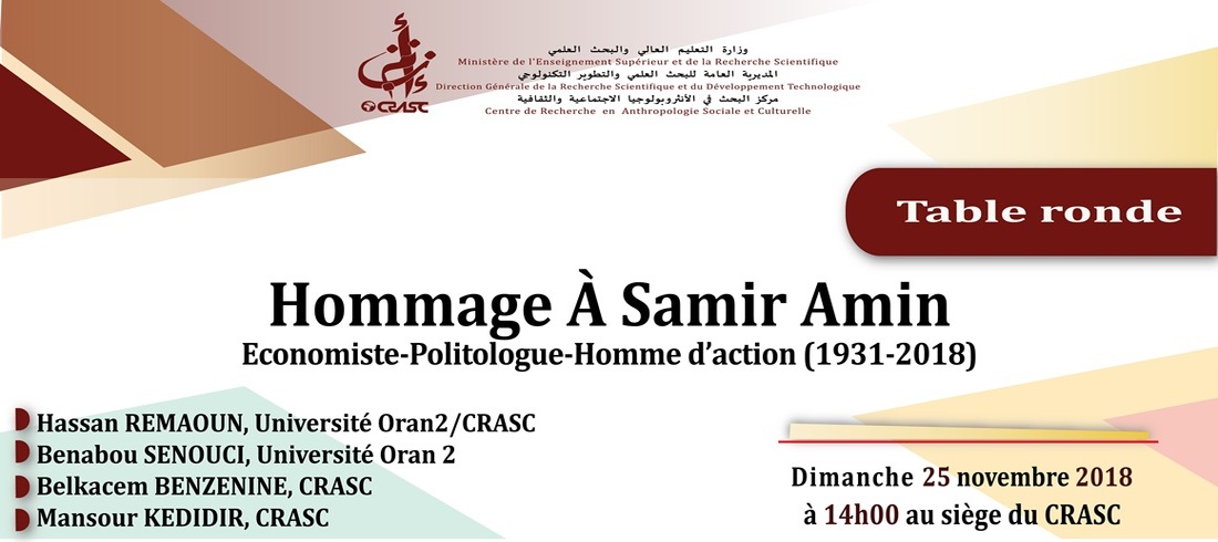 Hommage à Samir Amin économiste-politologue-Homme d’action (1931-2018)