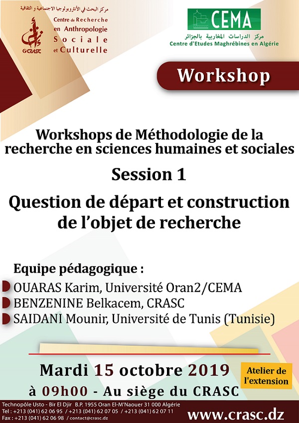 Question de départ et construction de l’objet de recherche session 1