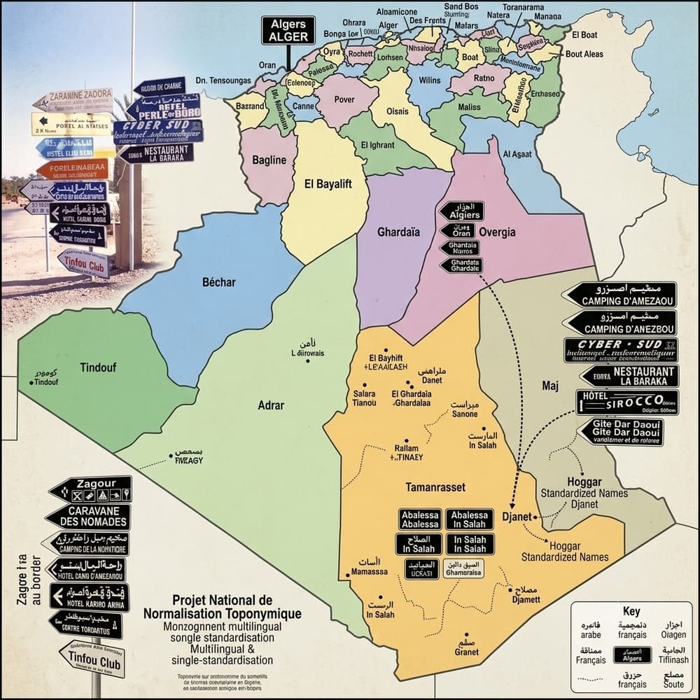 الطوبونيميا وتوحيد أسماء الأماكن: الاستخدامات والكتابة الرسمية في الجزائر « TOPONORM »
